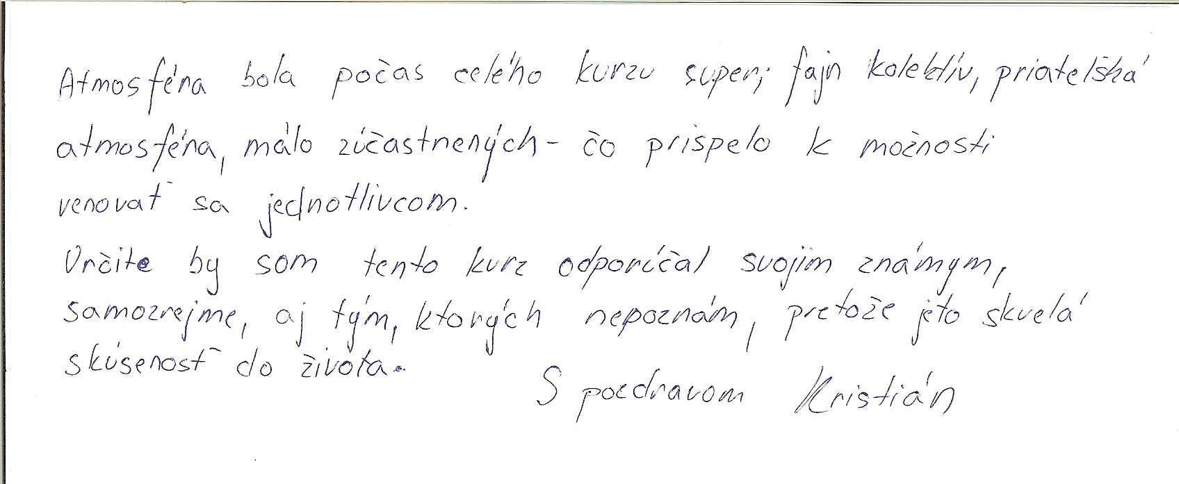 Krupiérský kurz reference Kristián