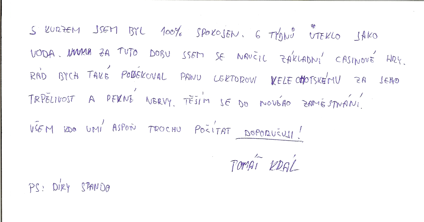 Krupiérský kurz Král Tomáš
